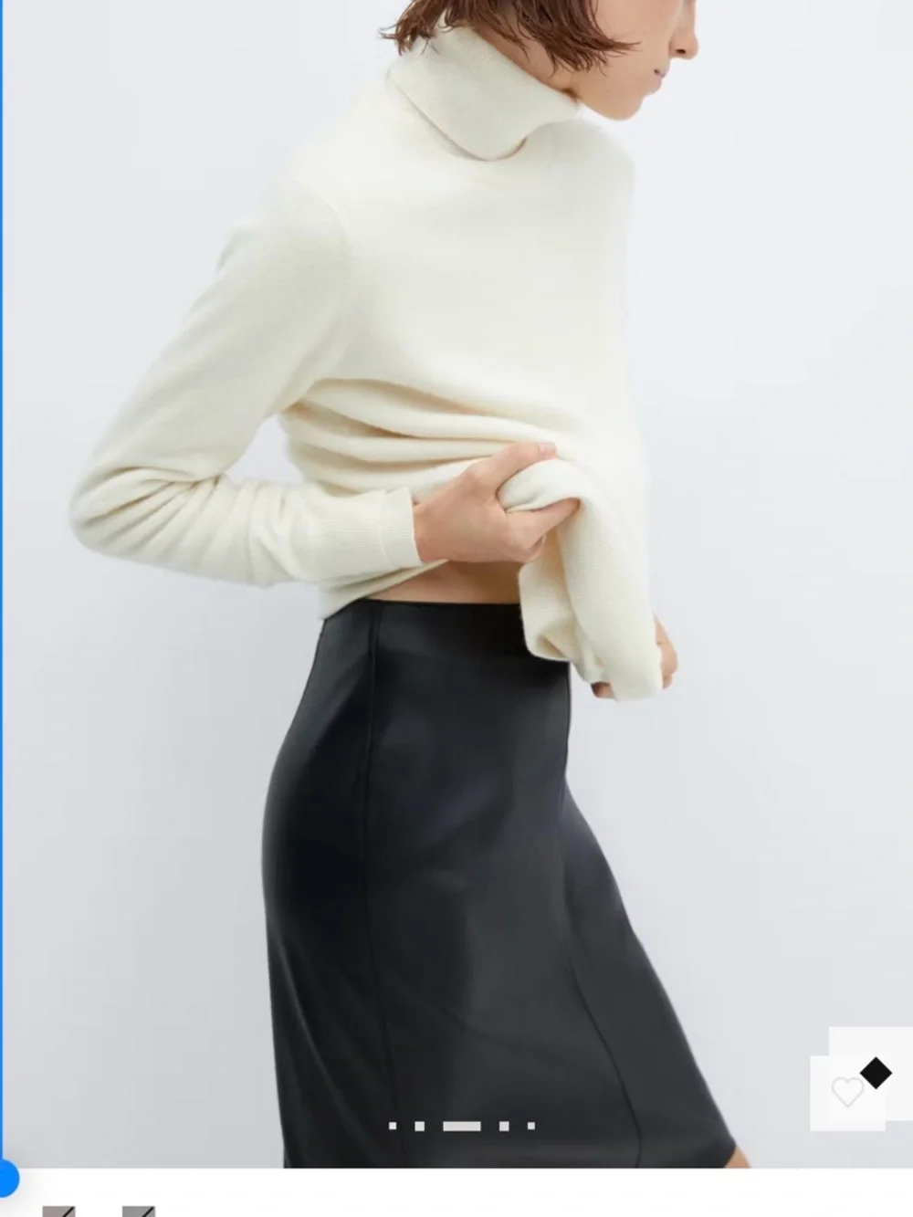 Mango Black Leather-Effect Pencil Skirt NWT